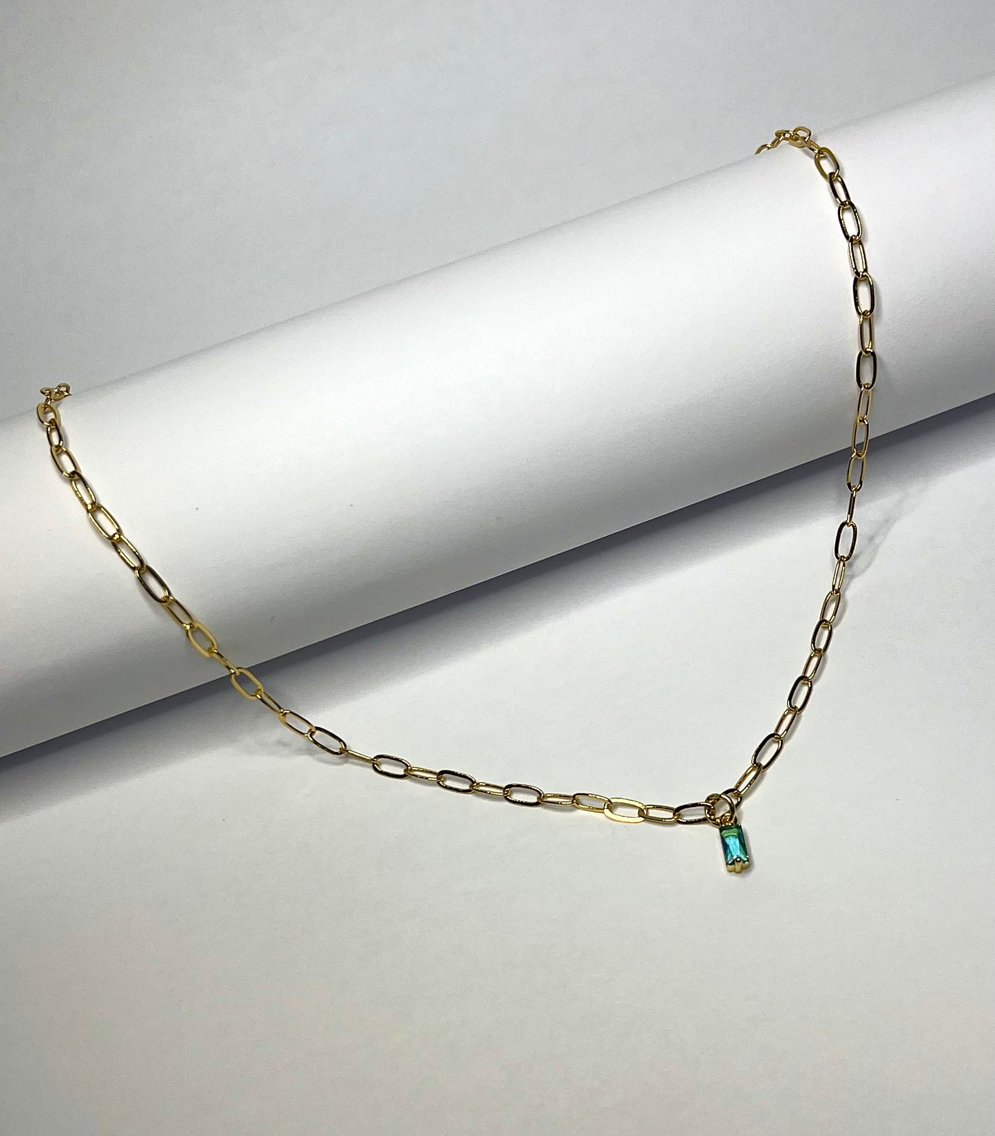 December Birthstone Gold Necklace
