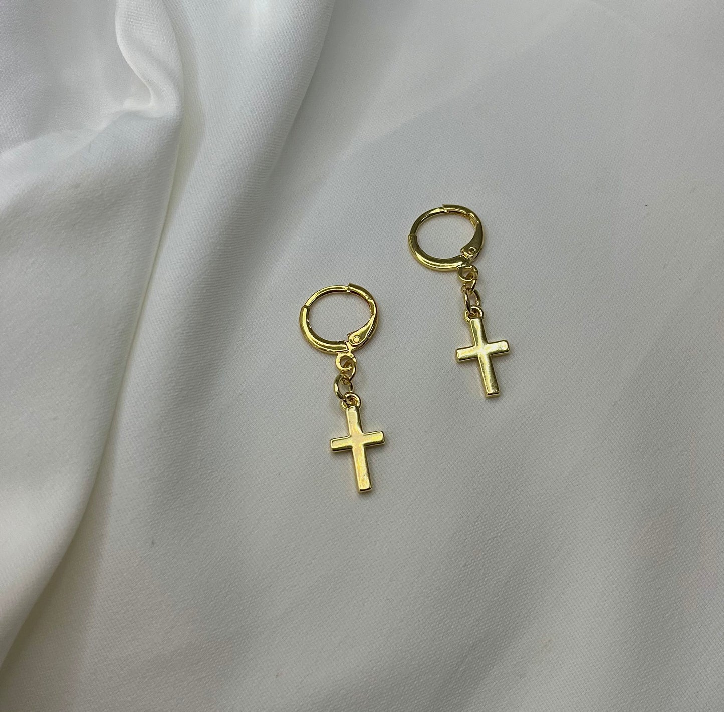 Gold Cross Earrings