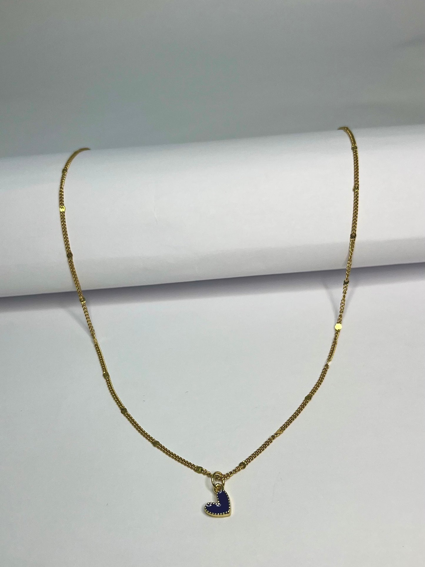 Dark Blue Heart Necklace