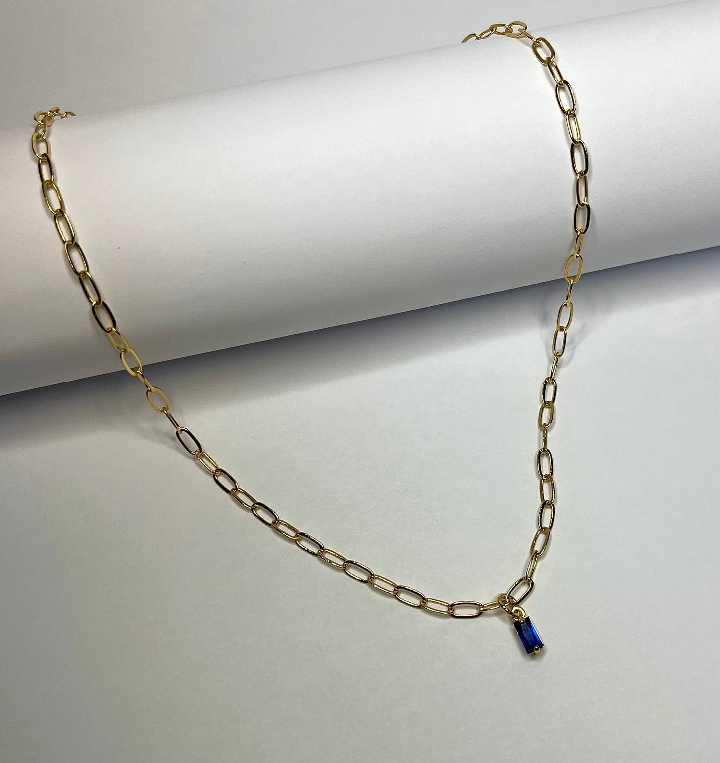 September Birthstone Gold Necklace