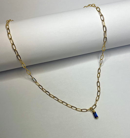 September Birthstone Gold Necklace