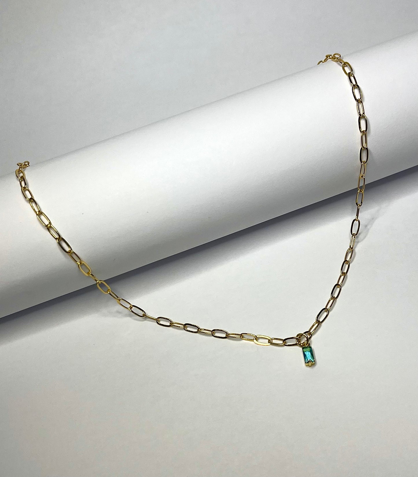 December Birthstone Gold Necklace