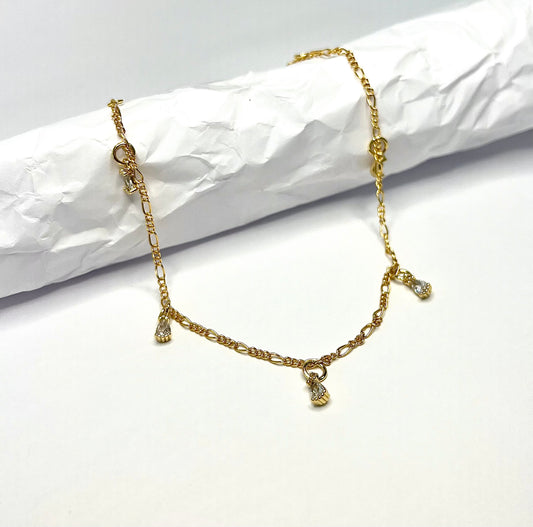 Multiple Teardrops Gold Anklet