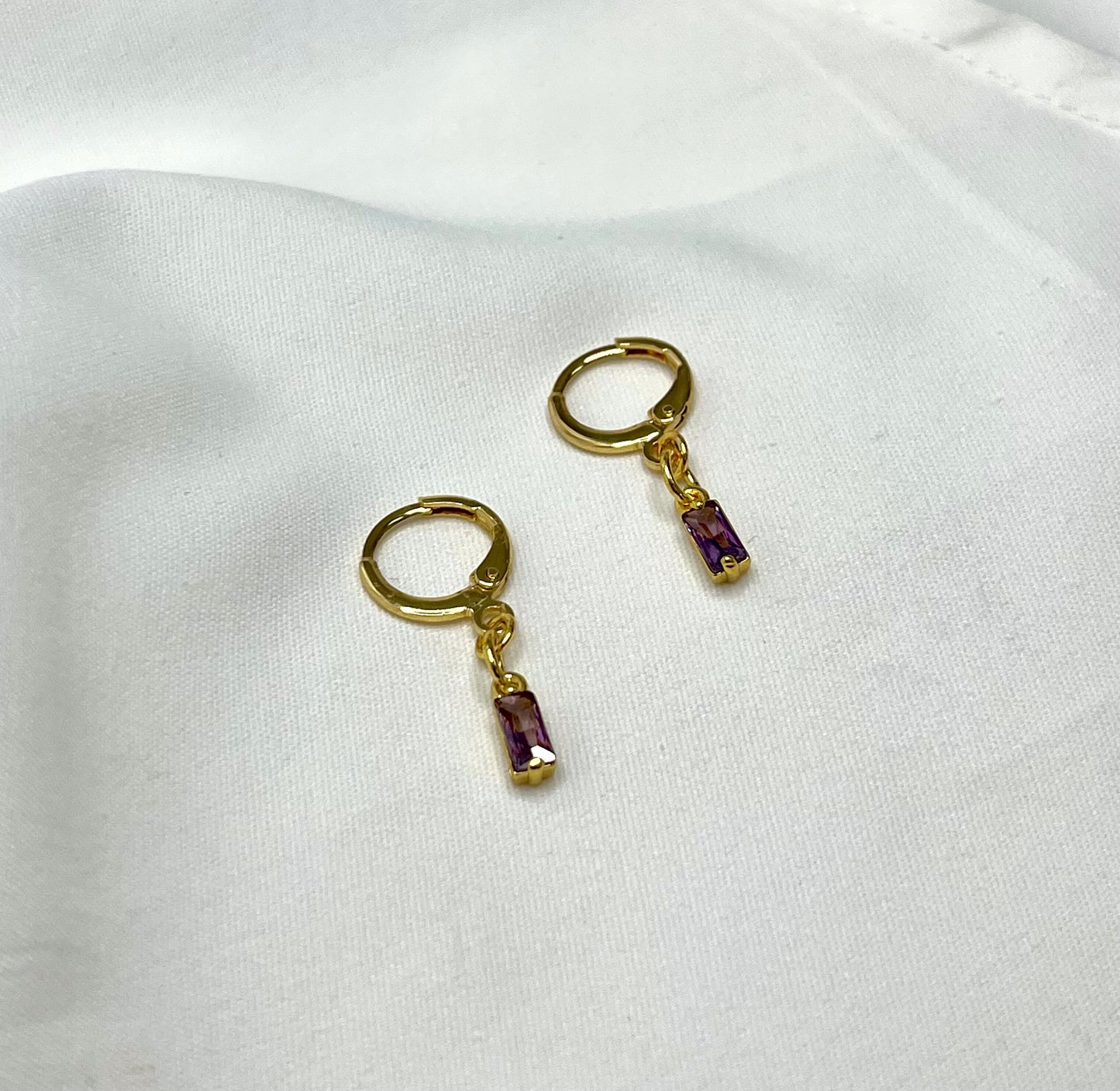 February Birthstone Gold Earrings