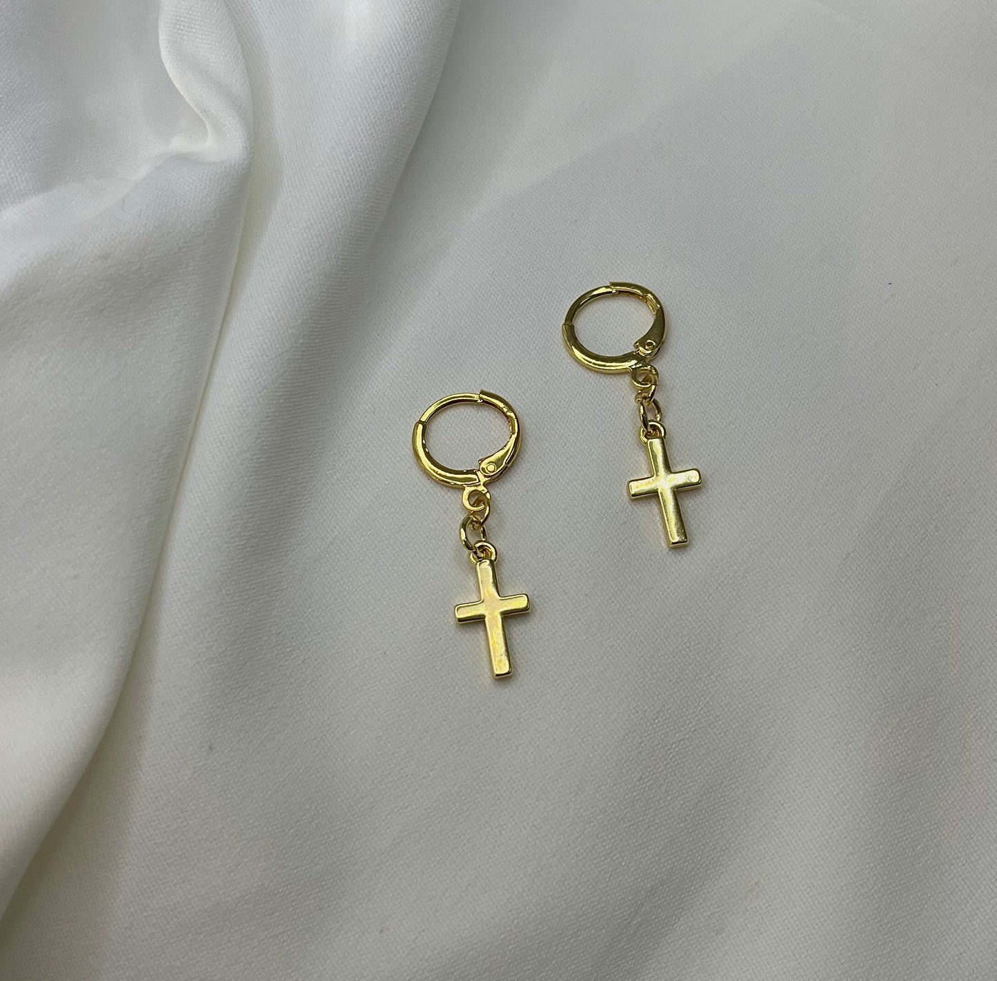 Gold Cross Earrings