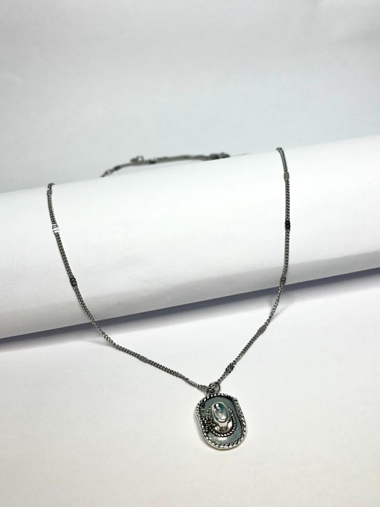 Stainless Steel Cowboy Hat Necklace