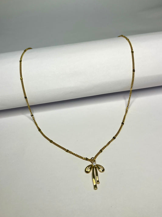 Gold Bow Necklace